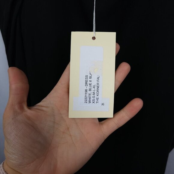 Anthropologie The Korner Black Bow-Tie Elegant Puff Sleeve Shift Dress - Small - Picture 3 of 12